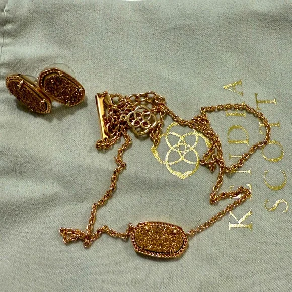 Kendra Scott Rose Gold Jewelry Set EUC - Picture 1 of 3